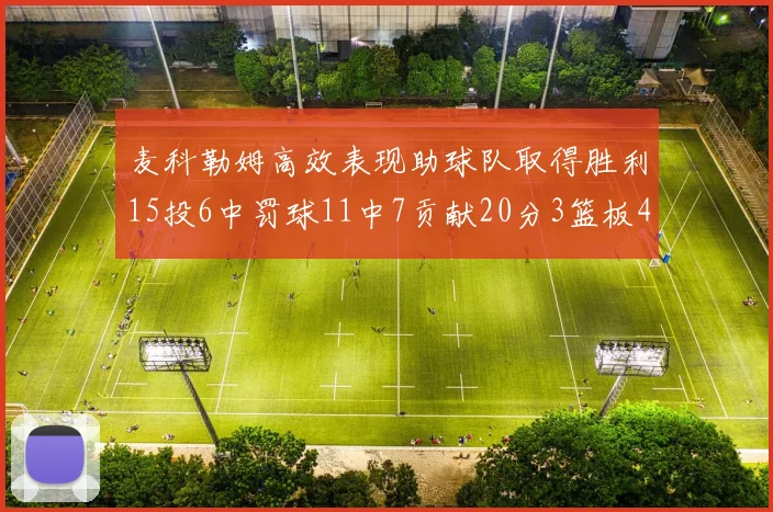 麦科勒姆高效表现助球队取得胜利15投6中罚球11中7贡献20分3篮板4助攻